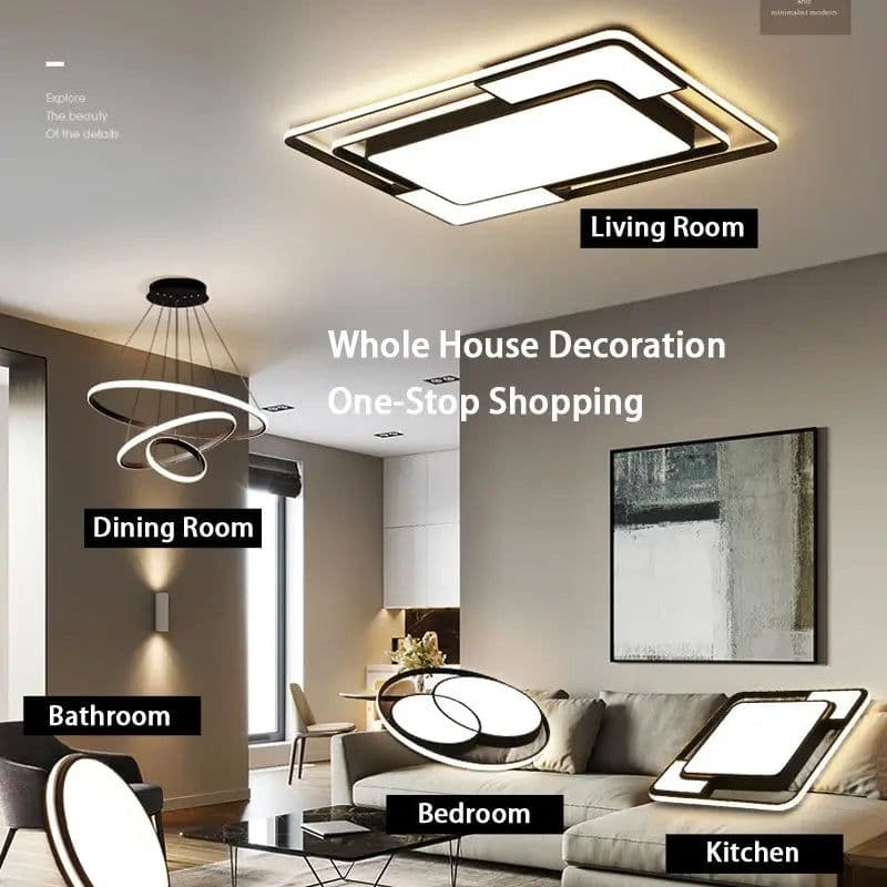 image-Smart LED Ceiling Light for Living Room Bedroom Kitchen Bathroom Dining Room Modern Home Lighting Voice Control Remote Control