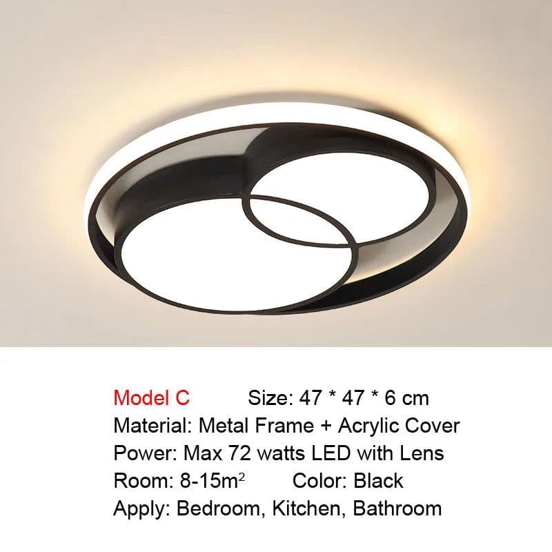 image-Smart LED Ceiling Light for Living Room Bedroom Kitchen Bathroom Dining Room Modern Home Lighting Voice Control Remote Control