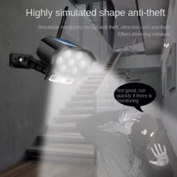 image-Solar Light Motion Sensor Security Dummy Camera Wireless Outdoor Flood Light IP65 Waterproof Lamp 3 Mode For Home Garden