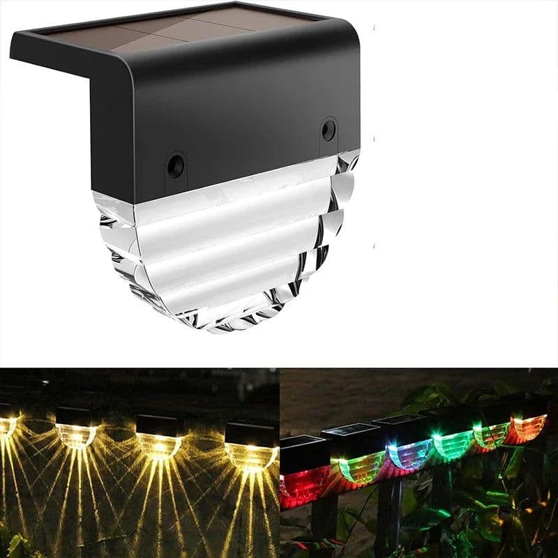 image-Solar Deck Lights Fence Lights Outdoor Step Lights Waterproof Solar Lights for Railing Stairs Step Fence Yard Patio and Pathway
