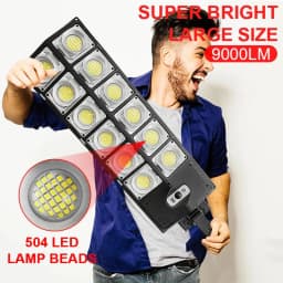 image-Newest 9000Lumens Solar LED Light Powerful Outdoor Solar Lamp With Sensor Waterproof Remote Control Light Wall Yard Street Lamp