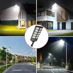 image-Newest 9000Lumens Solar LED Light Powerful Outdoor Solar Lamp With Sensor Waterproof Remote Control Light Wall Yard Street Lamp