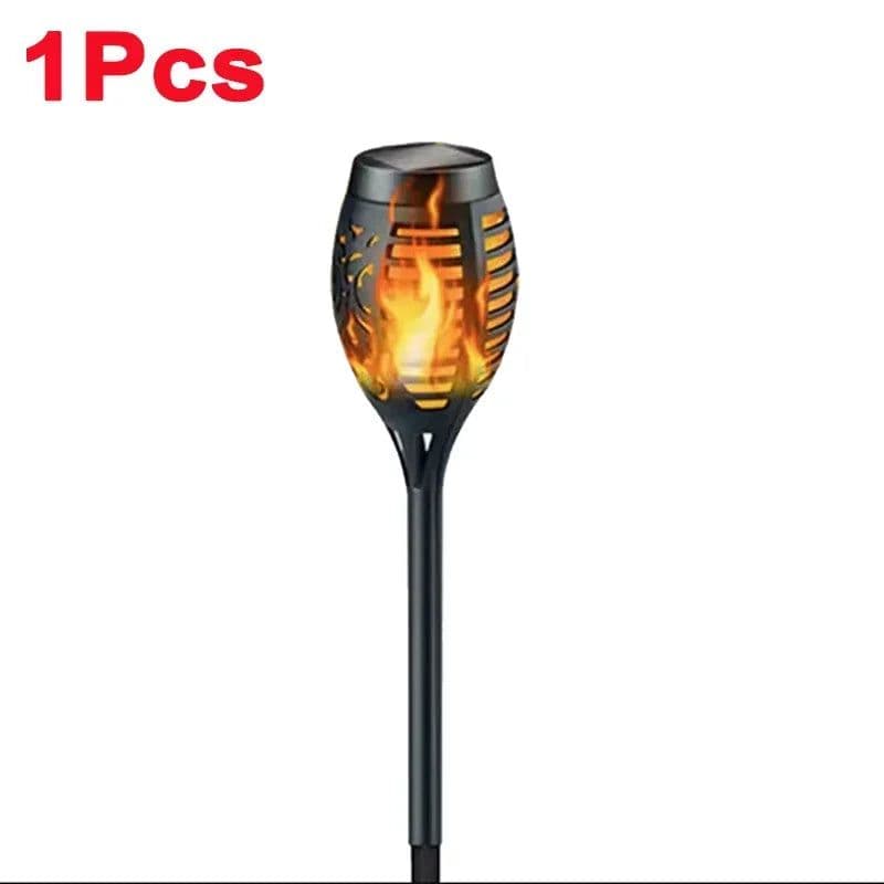 image-1/2/4/6/8/10/12Pcs Solar Flame Torch Light Flickering Light Waterproof Garden Decoration Outdoor Lawn Path Yard Patio Floor Lamp