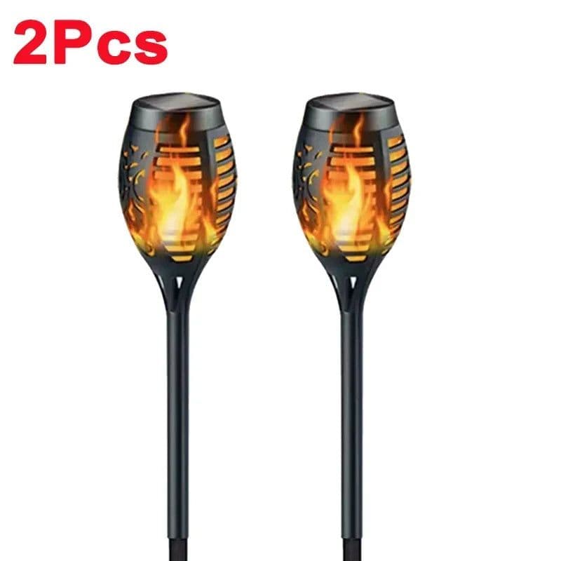 image-1/2/4/6/8/10/12Pcs Solar Flame Torch Light Flickering Light Waterproof Garden Decoration Outdoor Lawn Path Yard Patio Floor Lamp