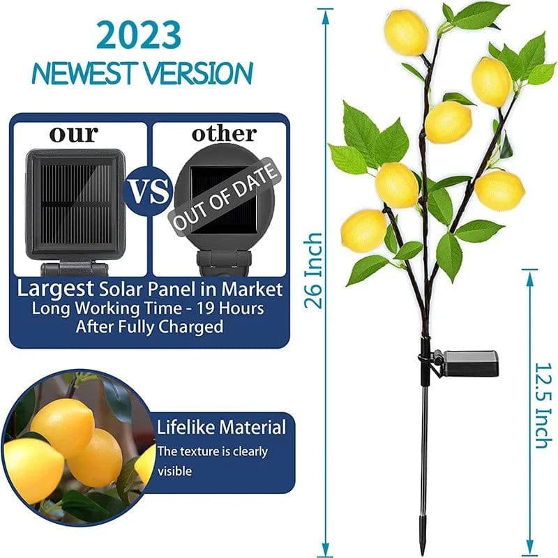 image-Outdoor Solar Lemon Light Lawn Courtyard View Garden Park Party View Atmosphere LED Entrance Festival Fruit Decorative Lamp