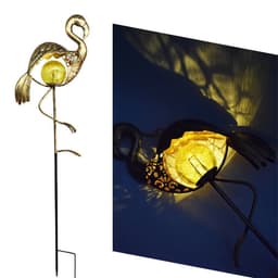 image-Led Solar Lights Outdoor Waterproof Moon Fire Fairy Lawn Garden Flamingo Lamp for Pathway Landscape Courtyard Garland Decoration