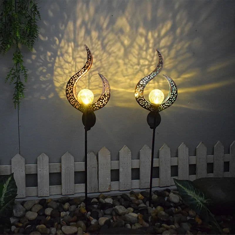 image-Led Solar Lights Outdoor Waterproof Moon Fire Fairy Lawn Garden Flamingo Lamp for Pathway Landscape Courtyard Garland Decoration