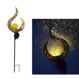 image-Led Solar Lights Outdoor Waterproof Moon Fire Fairy Lawn Garden Flamingo Lamp for Pathway Landscape Courtyard Garland Decoration