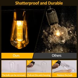 image-S14 Solar String Lights Outdoor Waterproof, 28FT 20 Bulbs Shatterproof Bulbs Patio Lights with Remote 8 Modes High-Brightness