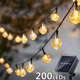 image-Solar String Lights Outdoor Crystal Fairy Light Chritmas Garland 8 Modes Waterproof Patio Light for Garden Party Decor