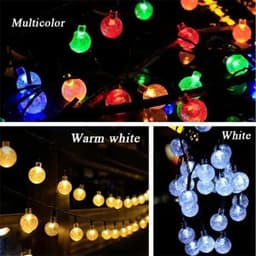 image-Solar String Lights Outdoor Crystal Fairy Light Chritmas Garland 8 Modes Waterproof Patio Light for Garden Party Decor
