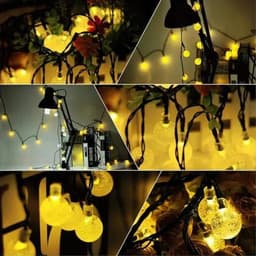 image-Solar String Lights Outdoor Crystal Fairy Light Chritmas Garland 8 Modes Waterproof Patio Light for Garden Party Decor