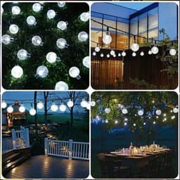 image-Solar String Lights Outdoor Crystal Fairy Light Chritmas Garland 8 Modes Waterproof Patio Light for Garden Party Decor