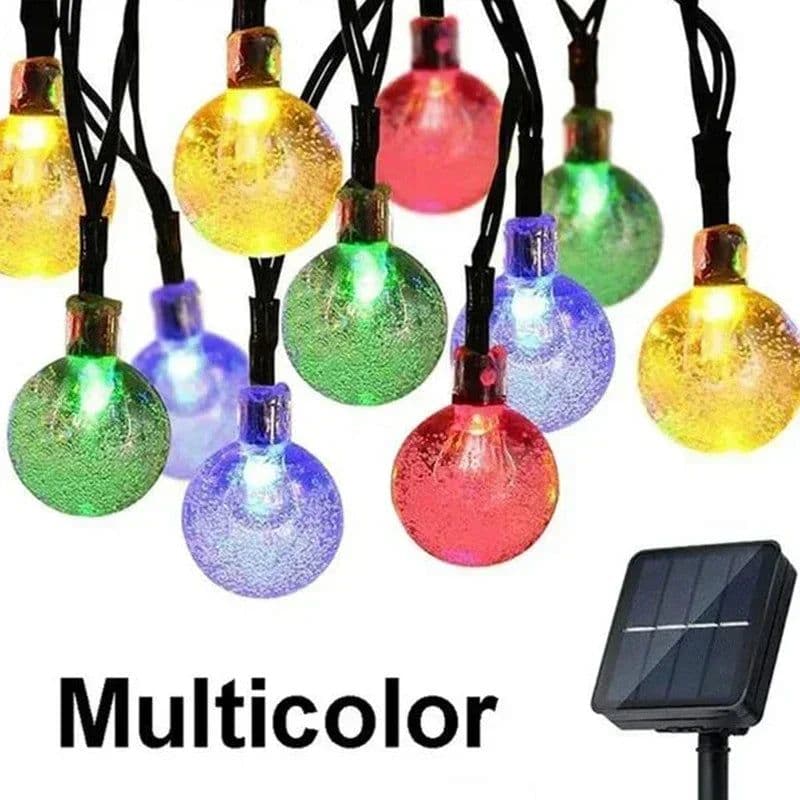 image-Solar String Lights Outdoor Crystal Fairy Light Chritmas Garland 8 Modes Waterproof Patio Light for Garden Party Decor