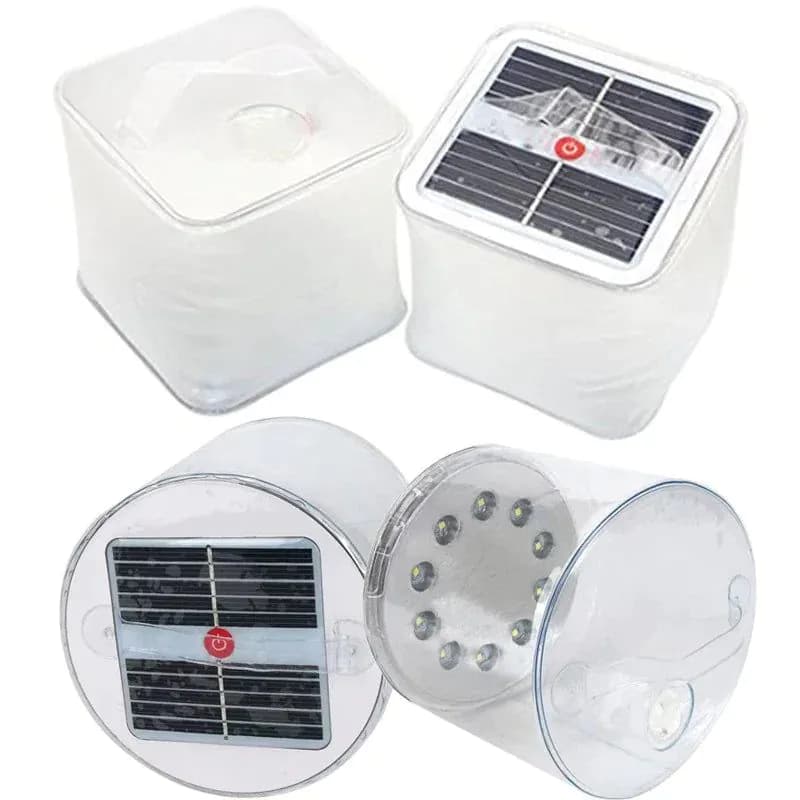 image-Portable Solar Camping Tent Light LED Waterproof Emergency Light Outdoor Lighting Hiking Backpack Foldable Inflatable Light