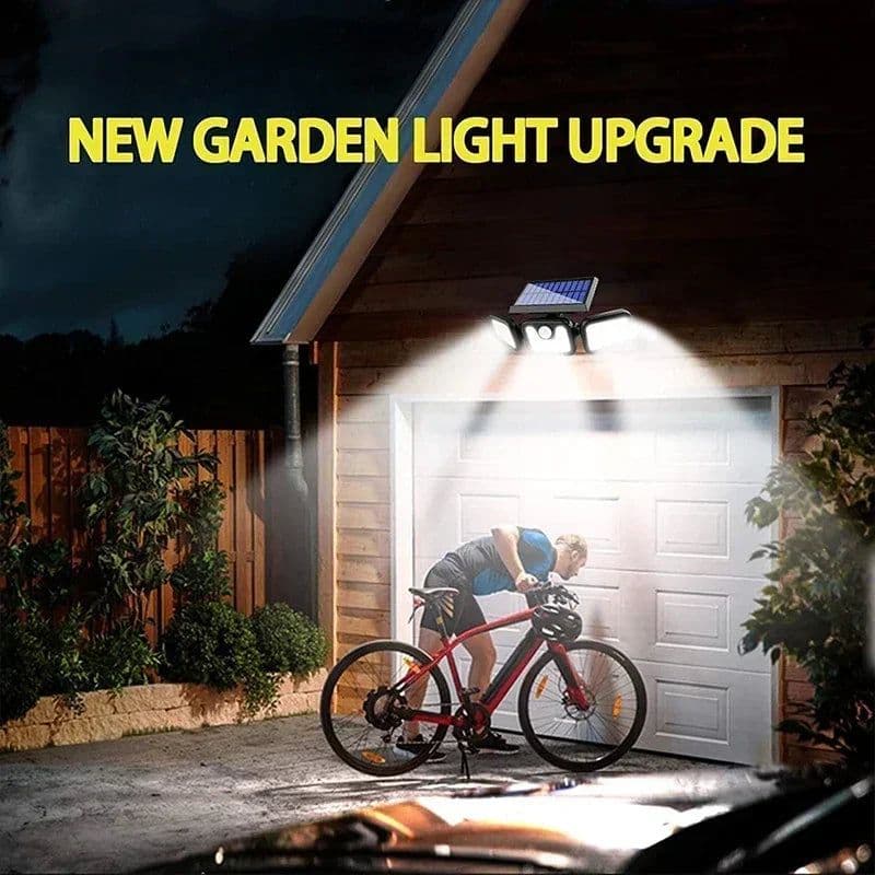 image-Solar Lights Outdoor Motion Sensor Human Induction Adjustable Head IP65 Waterproof Solar Power Wall Lamp
