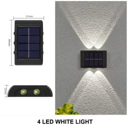image-LED Solar Wall Lamp Outdoor Waterproof Light Up and Down Luminous Lighting for Home Garden Yard Fence Decoration Sunlight Light
