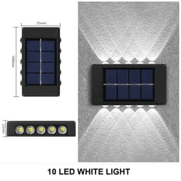 image-LED Solar Wall Lamp Outdoor Waterproof Light Up and Down Luminous Lighting for Home Garden Yard Fence Decoration Sunlight Light