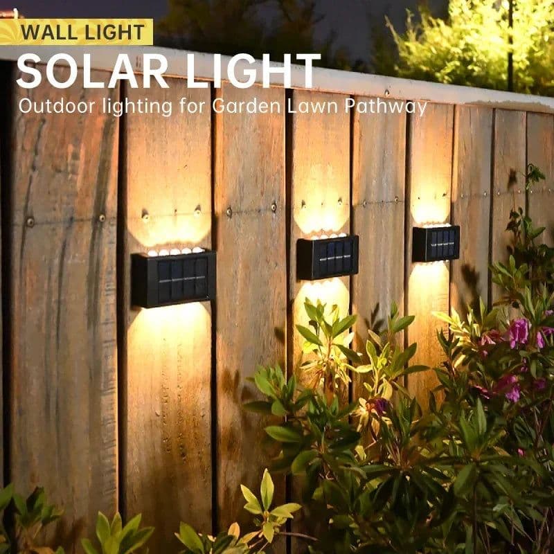 image-LED Solar Wall Lamp Outdoor Waterproof Light Up and Down Luminous Lighting for Home Garden Yard Fence Decoration Sunlight Light