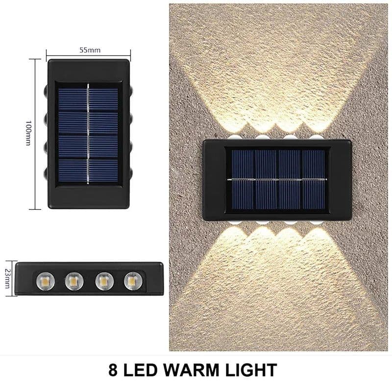 image-LED Solar Wall Lamp Outdoor Waterproof Light Up and Down Luminous Lighting for Home Garden Yard Fence Decoration Sunlight Light