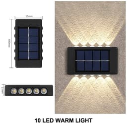 image-LED Solar Wall Lamp Outdoor Waterproof Light Up and Down Luminous Lighting for Home Garden Yard Fence Decoration Sunlight Light
