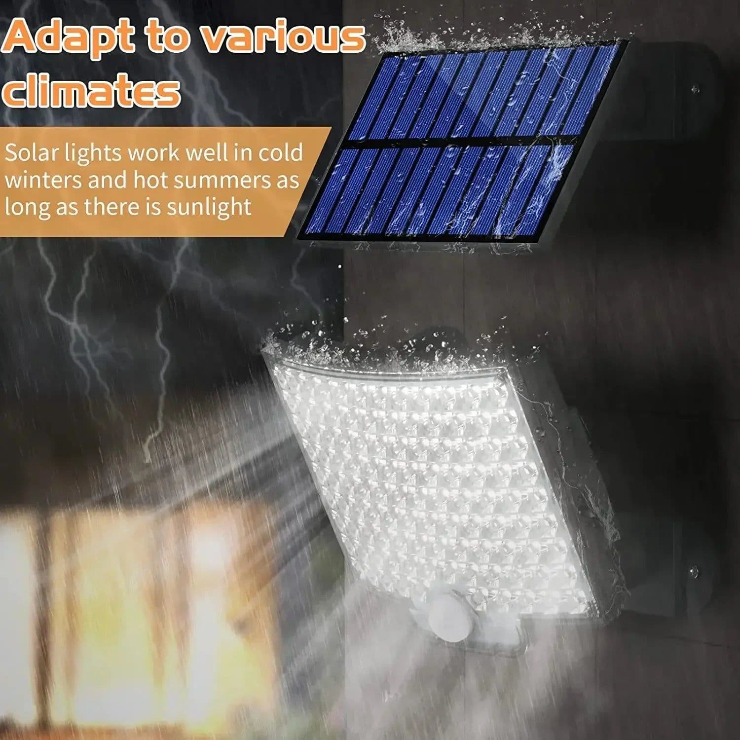 image-Solar Outdoor Garden Lights 3 Modes Household Yard Human Sensing 106 LED Lighting Wall Lights balcony Waterproof Hanging Lamps
