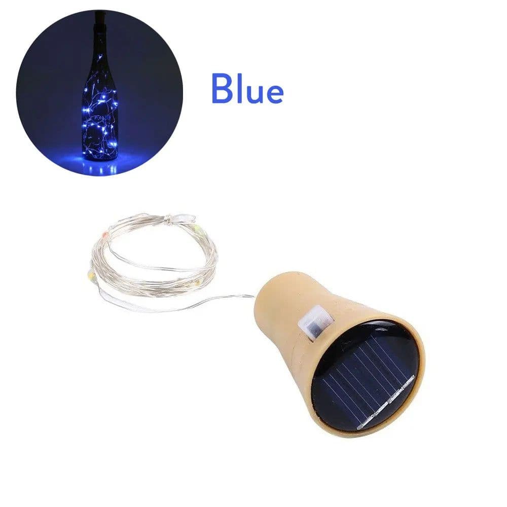 image-YORYZENG Solar Wine Bottle String Lights, 10-20 LEDs, 5Pcs