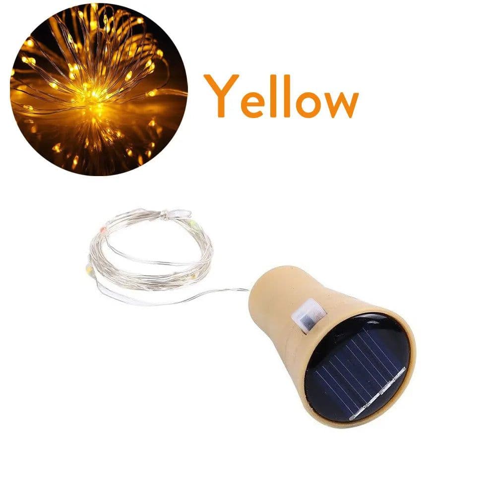 image-YORYZENG Solar Wine Bottle String Lights, 10-20 LEDs, 5Pcs