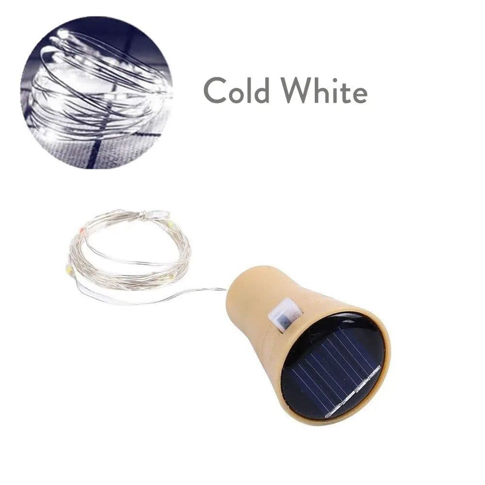image-YORYZENG Solar Wine Bottle String Lights, 10-20 LEDs, 5Pcs