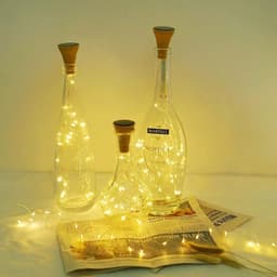 image-YORYZENG Solar Wine Bottle String Lights, 10-20 LEDs, 5Pcs