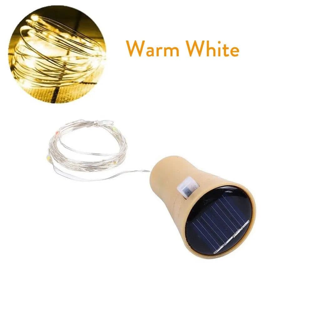 image-YORYZENG Solar Wine Bottle String Lights, 10-20 LEDs, 5Pcs