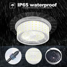 image-Solar Shed Light with Remote Control Solar Pendant Light Outdoor 360° Lighting IP65 Waterproof Outdoor Lights with Motion Sensor