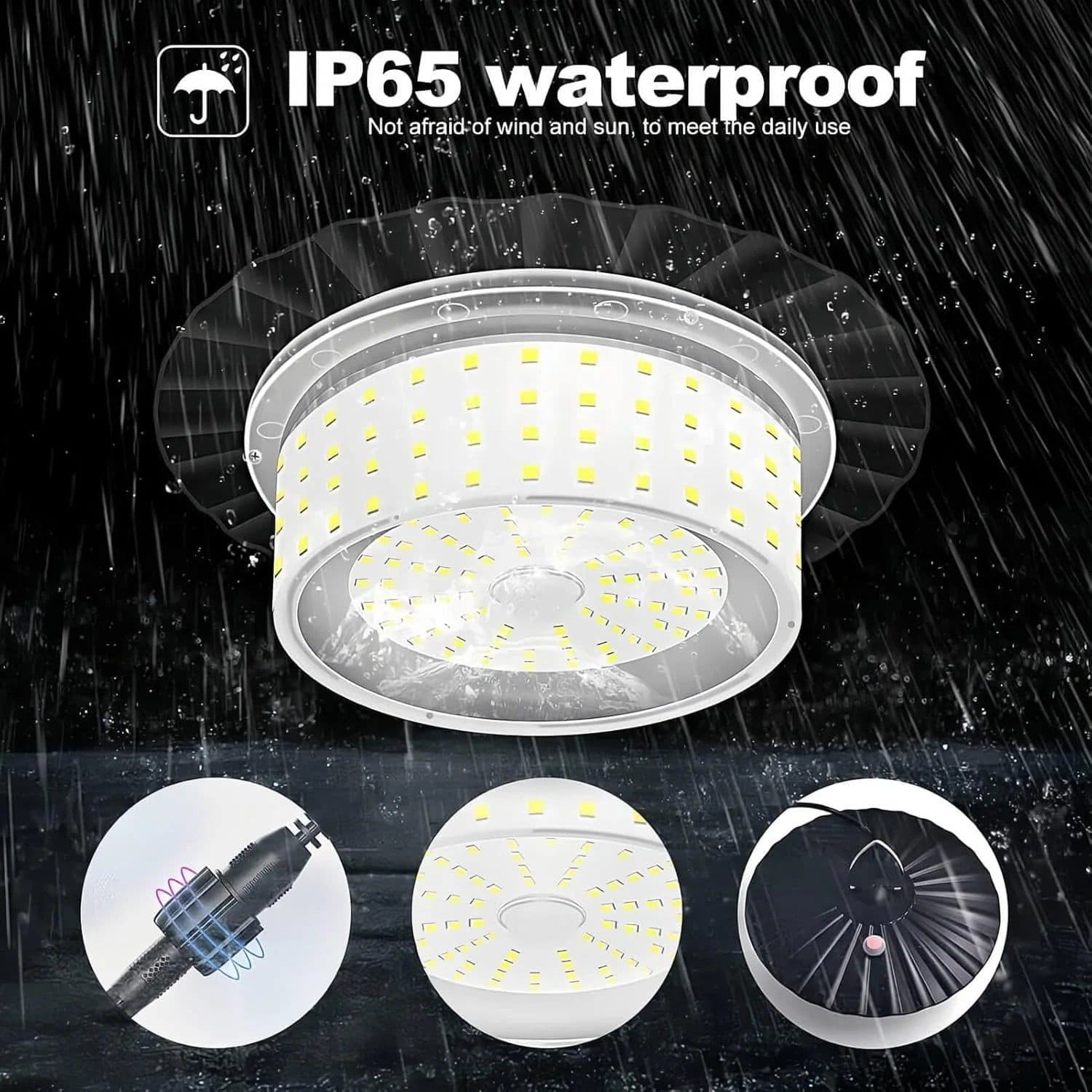 image-Solar Shed Light with Remote Control Solar Pendant Light Outdoor 360° Lighting IP65 Waterproof Outdoor Lights with Motion Sensor
