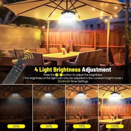 image-Solar Shed Light with Remote Control Solar Pendant Light Outdoor 360° Lighting IP65 Waterproof Outdoor Lights with Motion Sensor