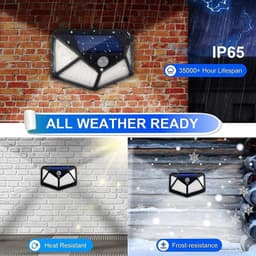 image-100 LED Solar Wall Lamp 4 Sides Luminous With Motion Sensor Human Induction Courtyard Waterproof Stairs Outdoor Wall Light