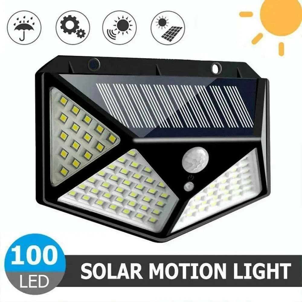 image-100 LED Solar Wall Lamp 4 Sides Luminous With Motion Sensor Human Induction Courtyard Waterproof Stairs Outdoor Wall Light