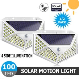 image-1/2/4/8/9PCS Solar Light Outdoor 100 LED Wall Lamp PIR Motion Sensor Lamp Waterproof LED Lights For Garden Street Decoration