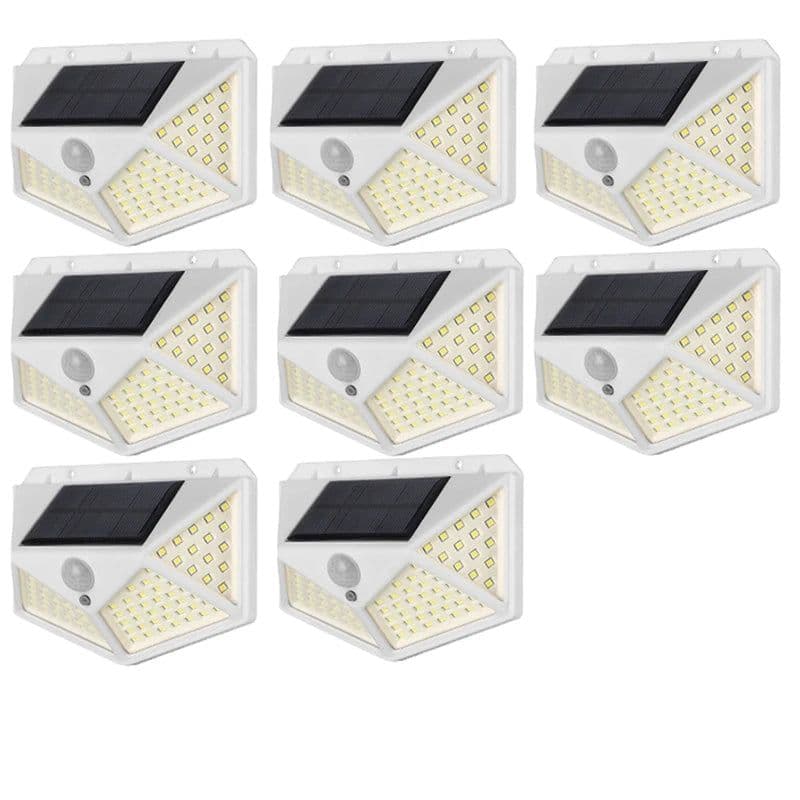 image-1/2/4/8/9PCS Solar Light Outdoor 100 LED Wall Lamp PIR Motion Sensor Lamp Waterproof LED Lights For Garden Street Decoration