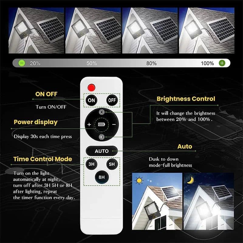 image-2000W LED Flood Lamp Street Wall Solar LED Solar Light Outdoor Remote Control Waterproof For Garden Path Landscape Spotlight