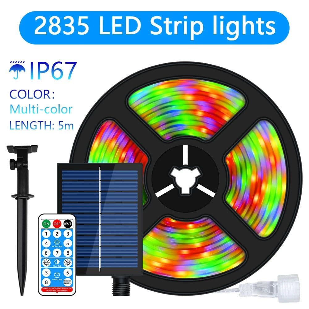 image-5M/10M Solar LED Strip Light 8 Modes Christmas Colorful Fairy Lights Outdoor IP67 Waterproof Patio Garden Decoration Solar Lamp