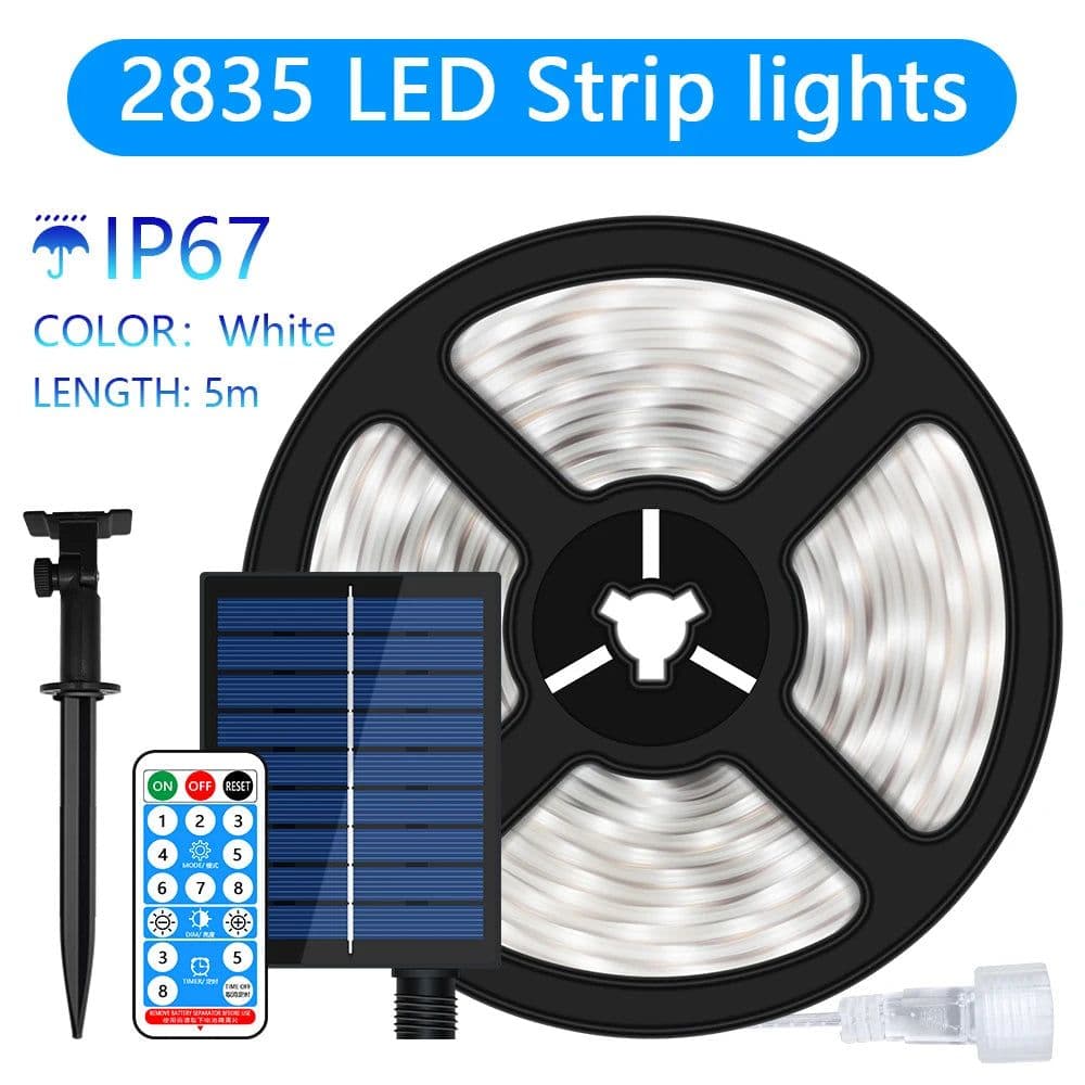 image-5M/10M Solar LED Strip Light 8 Modes Christmas Colorful Fairy Lights Outdoor IP67 Waterproof Patio Garden Decoration Solar Lamp