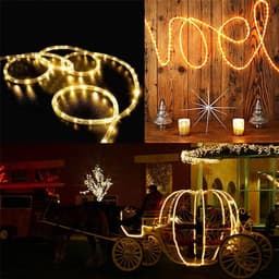 image-200/300 LEDs Solar Powered Rope Tube String Lights Outdoor Waterproof Fairy Lights Garden Garland For Christmas Yard Decoration