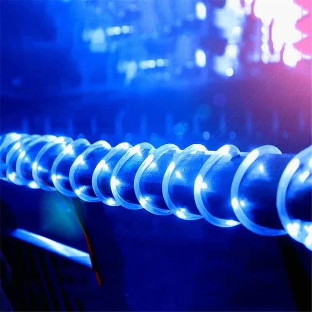 image-200/300 LEDs Solar Powered Rope Tube String Lights Outdoor Waterproof Fairy Lights Garden Garland For Christmas Yard Decoration