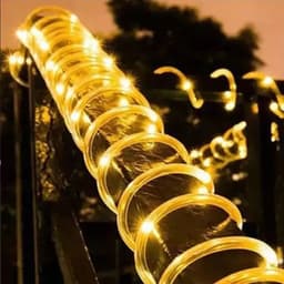 image-200/300 LEDs Solar Powered Rope Tube String Lights Outdoor Waterproof Fairy Lights Garden Garland For Christmas Yard Decoration