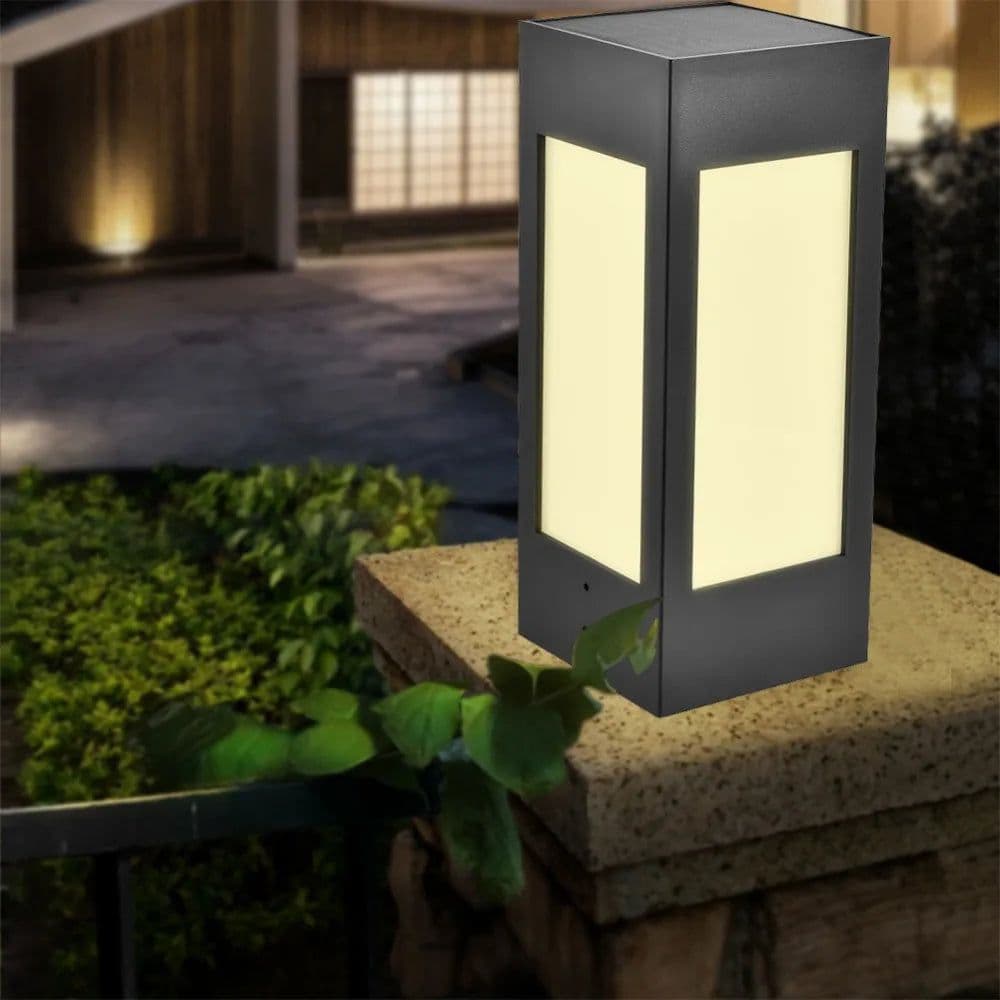 image-KH-LITEC 2/4PCS Solar Fence Post LED Cap Light Waterproof Solar Pillar Lamp Garden Decoration Column Headlight Pathway Path Stre