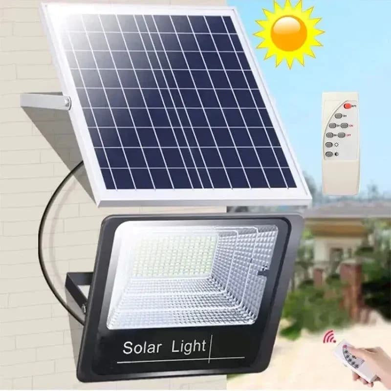 image-JVEE 30W 1000mAh Solar Flood Lights Remote Control Powered Spotlight Outdoor Waterproof IP67 Villa Street Lamp Adjustable Angle