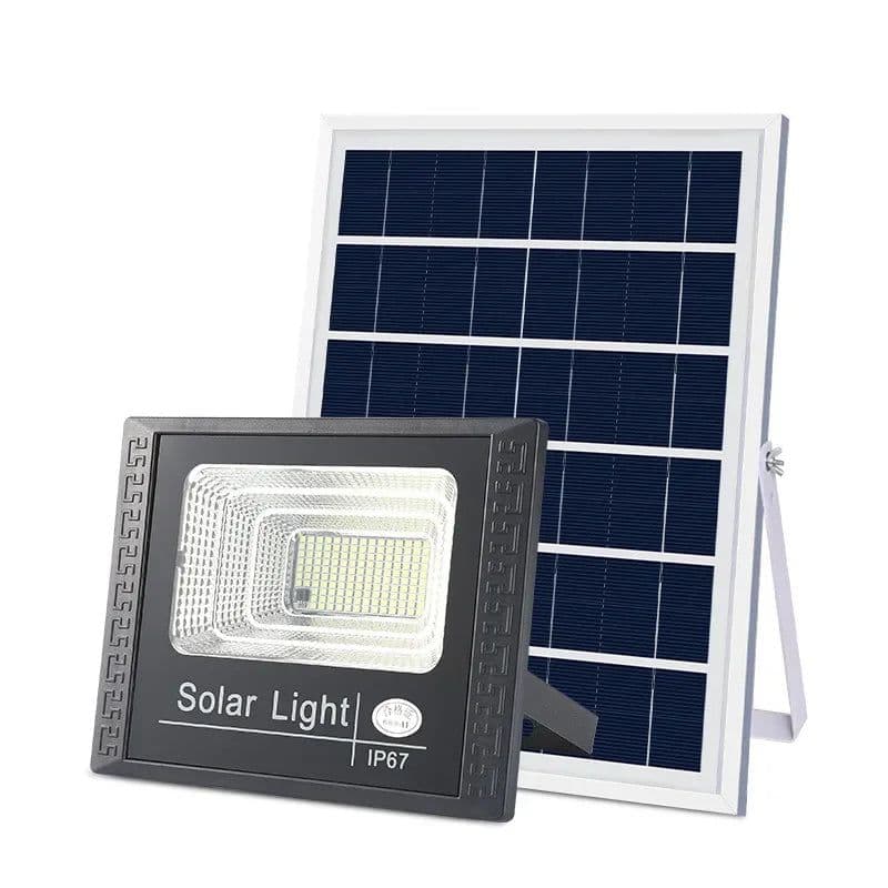 image-JVEE 30W 1000mAh Solar Flood Lights Remote Control Powered Spotlight Outdoor Waterproof IP67 Villa Street Lamp Adjustable Angle