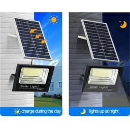 image-JVEE 30W 1000mAh Solar Flood Lights Remote Control Powered Spotlight Outdoor Waterproof IP67 Villa Street Lamp Adjustable Angle