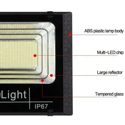image-JVEE 30W 1000mAh Solar Flood Lights Remote Control Powered Spotlight Outdoor Waterproof IP67 Villa Street Lamp Adjustable Angle
