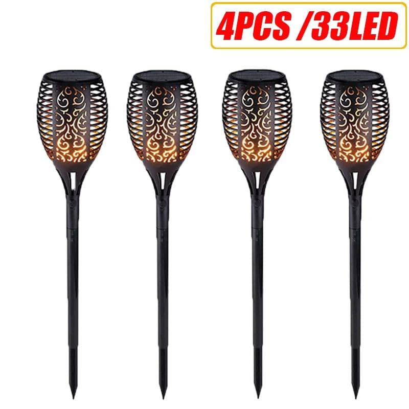 image-33/96 LED Outdoor Solar Flame Lamp Torch Light Safety Waterproof Light Flicker Lights For Terrace Garden Decor Automatic On Dusk